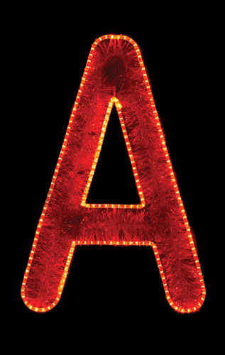 Large garland and LED alphabet letter A