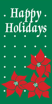 Poinsettia Happy Holidays Banner