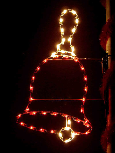 Silhouette Hand Bell Holiday Light Decoration for a Pole Mount, 5 Feet