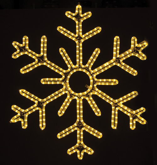 Gorgeous 6-point hanging snowflake featuring warm re white RL LED light outdoor winter decorations