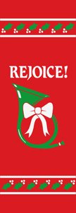 Rejoice French Horn Holiday Banner