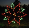 Brilliant Poinsettia Holiday Flower LED Light Display, Commercial Quality