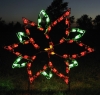 Brilliant Poinsettia Holiday Flower LED Light Display, Commercial Quality