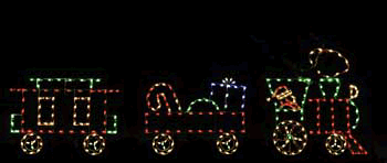 3 car animated train set outdoor holiday LED light decoration