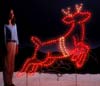 Animated leading reindeer silhouette light display