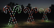 Large Crossed Candy Canes Scene Display Commercial Christmas Holiday LED Light Decorations