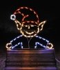 Large LED Light Silhouette Elf Top Peeking - Santas Workshop - outdoor LED lights
