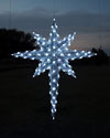 Hanging 3-D garland and LED lights Moravian Star, 6.8 feet, Cool White