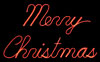commercial Merry Christmas LED Rope light script sign - stacked