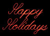 Red Happy Holidays Rope Light LED Sign Display - portrait (stacked) orientation