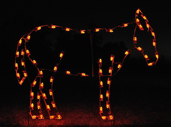 Standing Donkey Outdoor LED Light Display Nativity Scene