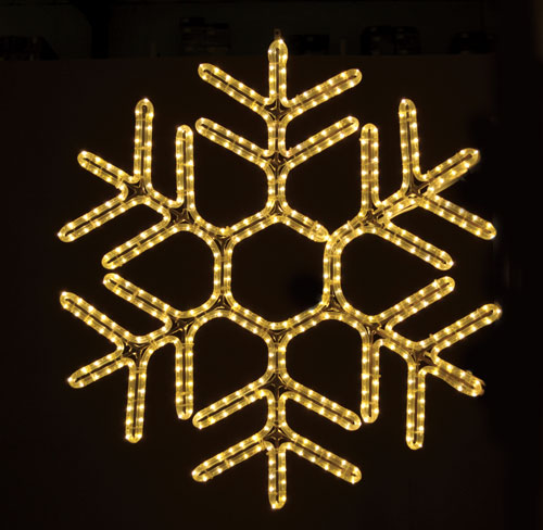 Hanging 36 inch Hexagon Snowflake in Warm White