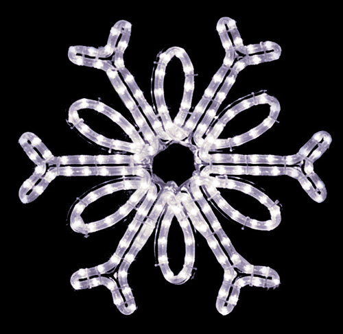 Hanging 18 inch Single Loop Snowflake in Pure White