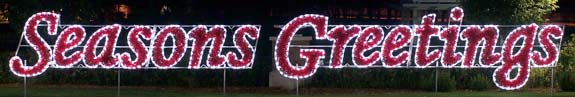 Holiday Lights - Seasons Greetings Sign, with Garland and C7 LED Lights