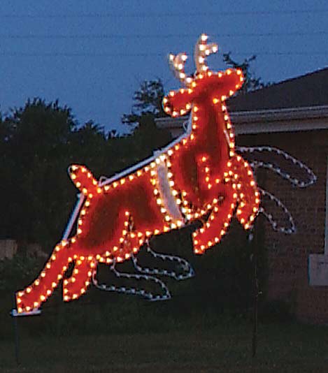 Commercial Animated Lead Reindeer - 9.6 feet H by 11.9 feet W