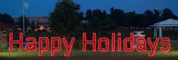 Happy Holidays Garland and LED light Character Display