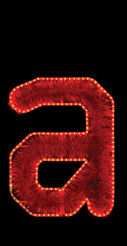 Large Character Display - Lower case Letters, Red Garland and red LED rope light