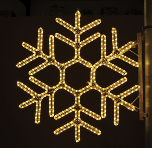 Hexagon Snowflake, 3 Ft. Pole Decoration in Warm White