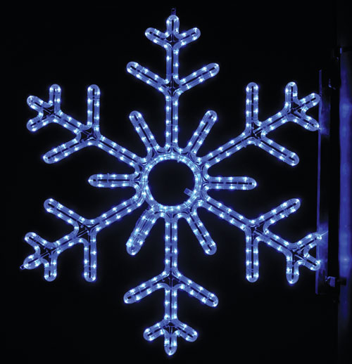 6 Point Snowflake, 3 Ft. Pole Decoration in Blue