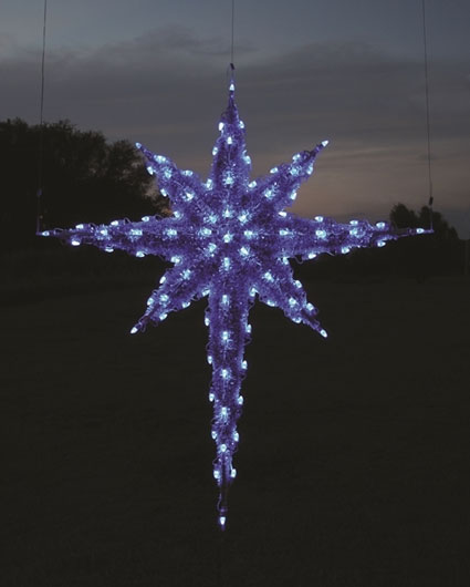 Hanging Moravian Star, 6 feet, Blue