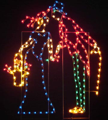 Silhouette Yuletide Kissing Couple