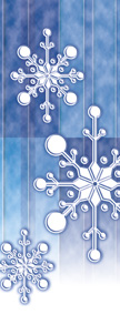 Torn Paper Snowflake Banner - Blue Background