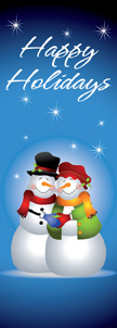 Happy Holidays Happy Snow Couple Banner