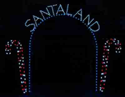 Silhouette Santaland Arch with Candy Canes, 13 X 12 feet