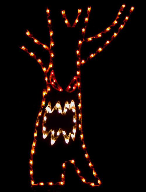 7' Silhouette Spooky Forest Haunted Tree Halloween Lights Lawn Decoration