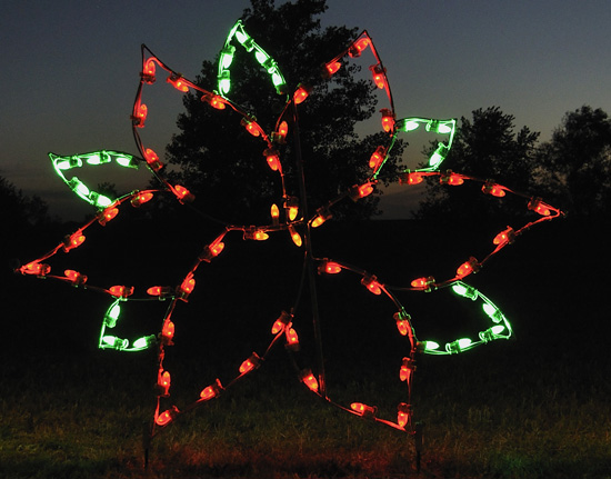 Holiday Lights - Single Poinsettia (large - 5 feet)