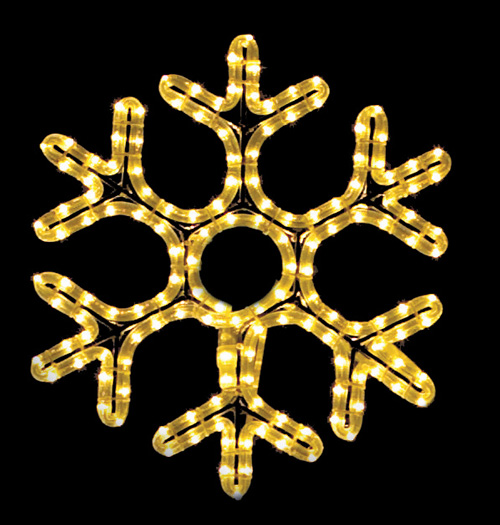 Hanging 18 inch hexagon Snowflake in Warm White
