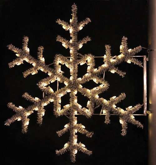 Garland Snowflake, 5 Ft. Pole Decoration in Warm White