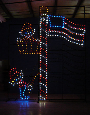 Animated Elves with Flag (LED BULBS) 15 Feet