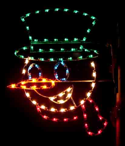 Silhouette Snowman Face Commercial Pole Light Decoration, 5 Feet