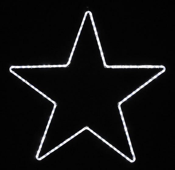 5-Point Star - Large with Ropelight - Pure White