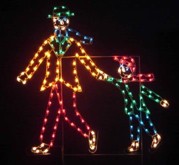 Silhouette Man with Boy Skaters, 6.5 feet