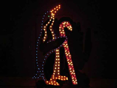 Silhouette Penguin with Candy Cane, 6 feet