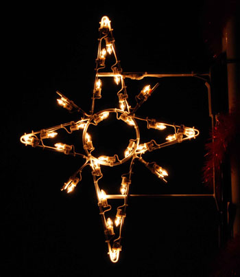 Pole Mount Silhouette Star Snowflake, Pole Mount 3 Feet