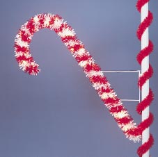 Pole Mount Garland Candy Cane, Pole Mount 6 Feet