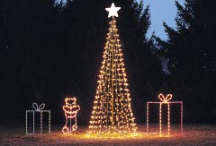 Silhouette Tree of Lights with Tree Topper