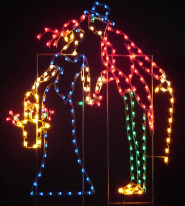 Silhouette Yuletide Kissing Couple, 7 feet