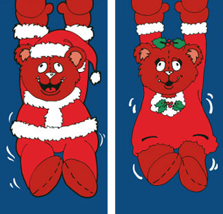 Boy & Girl Santa Bear Double Banner