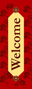All Season Red Welcome Ivy Banner