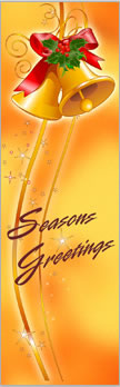 Golden Bells Seasons Greetings Light Pole Banner