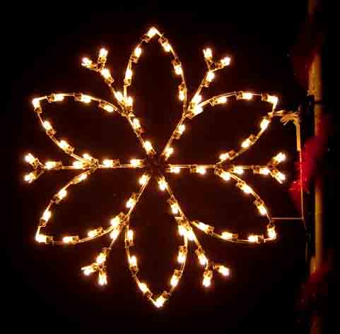 Silhouette Flower Petal Snowflake Commercial Pole Decoration, 4 Feet