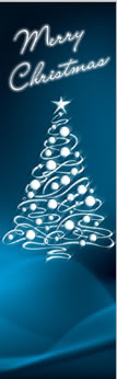 Elegant White Christmas Light Pole Banner