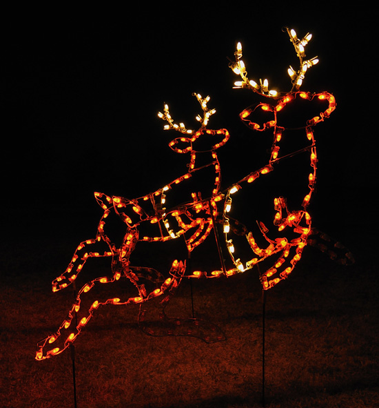 Large Animated Reindeer (Set of 2) LED light outdoor Santa decoration