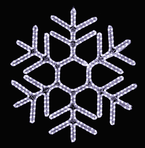 Gorgeous hexagon hanging snowflake featuring pure white RL LED light outdoor winter decorations