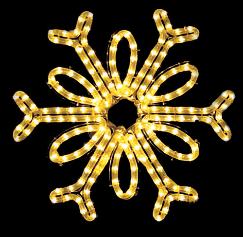 Gorgeous Single Loop hanging snowflake featuring warm white RL LED light outdoor winter decorations - 18 inch