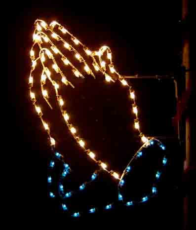 Silhouette of Praying Hands Religious Holiday Light Decoration - Pole Mount 5 Feet